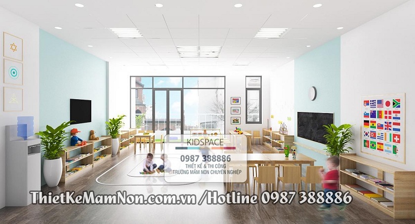 Kiến trúc trường mầm non cực kỳ bắt mắt. Nhận thiết kế kiến trúc mầm non