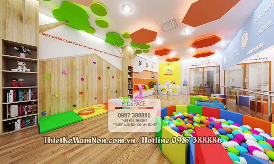 Gợi ý thiết kế khu vui chơi trường mầm non cực kỳ bắt mắt và an toàn