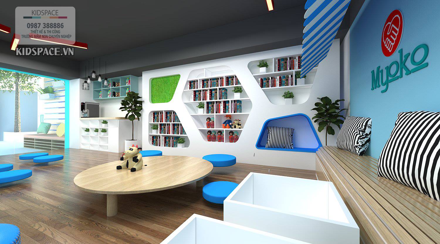 Thiết kế trường mầm non tư thục trong khu đô thị chuẩn đẹp, uy tín