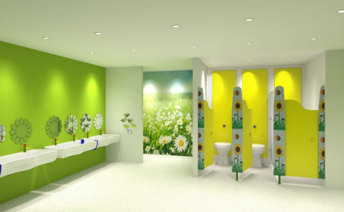 Thiết kế nhà vệ sinh trường mầm non cực kỳ chuẩn đẹp và hiện đại