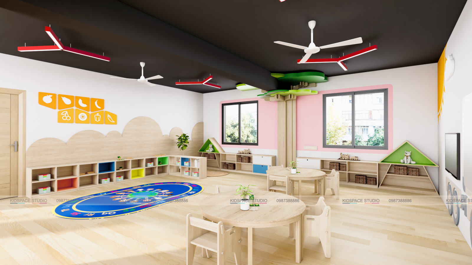 Thiết kế không gian cho trẻ mầm non đẹp nhất, phong cách hiện đại nhất