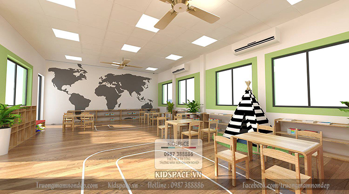 Thiết kế lớp học trường mầm non hiện đại